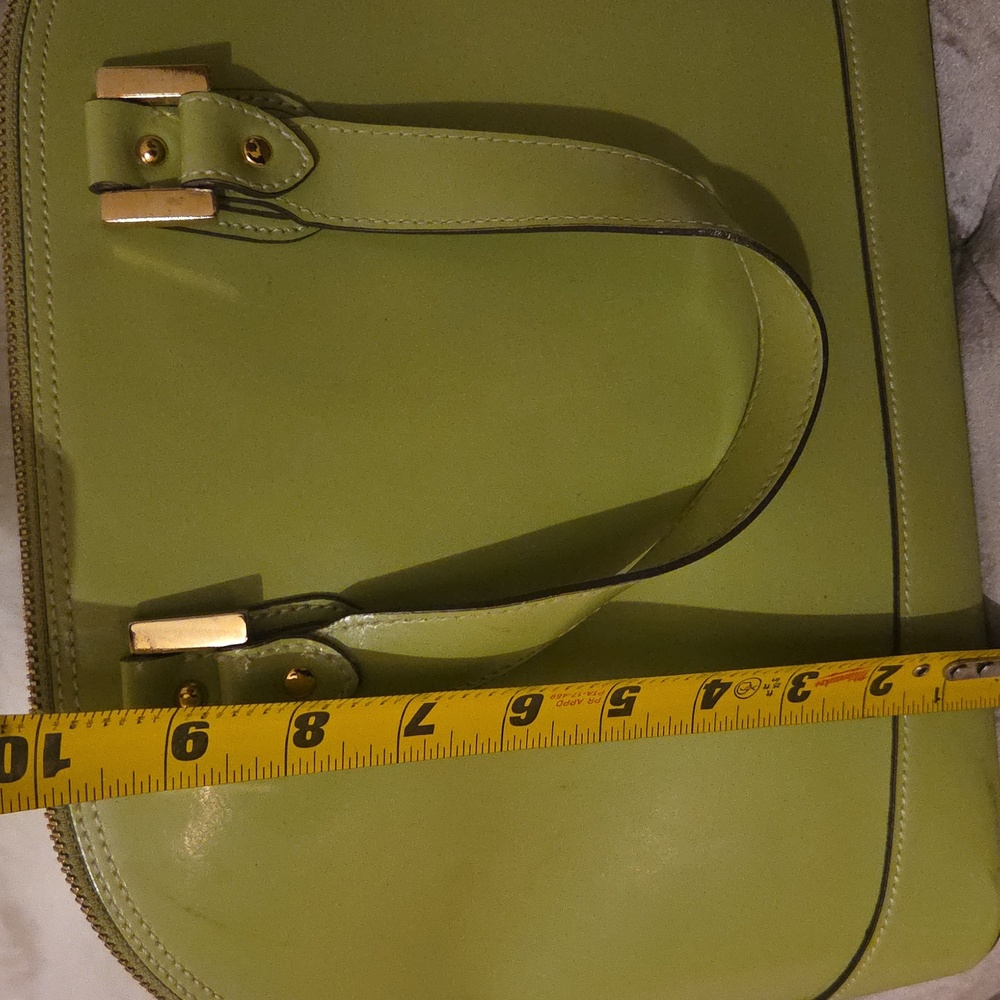 ALBERTA di Canio Genuine Leather Dome Bright Green Handbag With Dust Bag - Picture 12 of 14